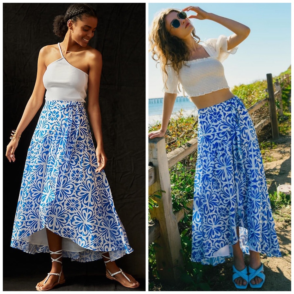 Anthropologie Hutch Printed Wrap Maxi Skirt NWT